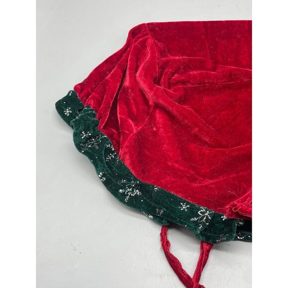 Handmade Christmas cover decor red green velveteen silver sparkle stars READ - Picture 5 of 7